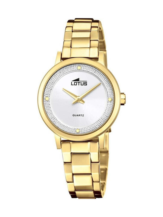 Lotus Watches Γυναικείο Ρολόι 32mm Μπαταρίας με Ασημί Μεταλλικό Μπρασελέ