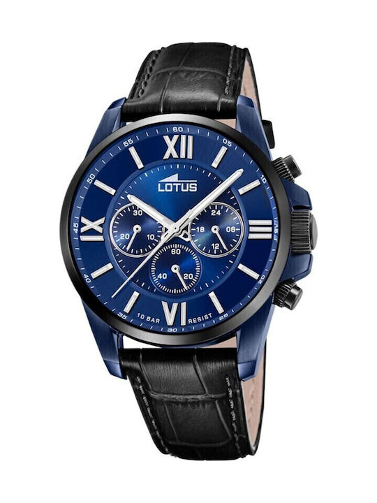 Lotus Watches Мъжки часовник на батерия с синя метална гривна