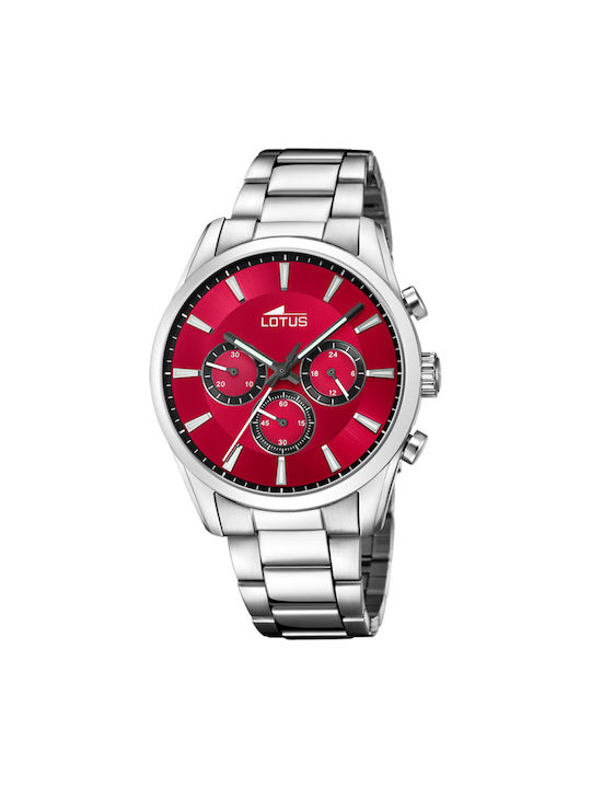 Lotus Watches Uhr Batterie mit Rot Metallarmband