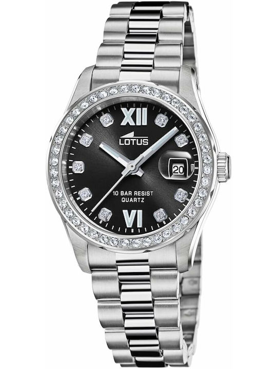 Lotus Watches Ceas Barbati cu Baterie și Brățară din Metal Neagră