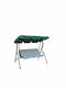 Garten & Veranda Schaukel mit Basis und Kissen 3 Sitze Kunststoff Grün Belastbarkeit bis 150kg L177xB110xH146cm