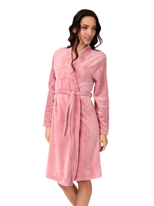 Lydia Creations Winter Women's Fleece Robe Pink