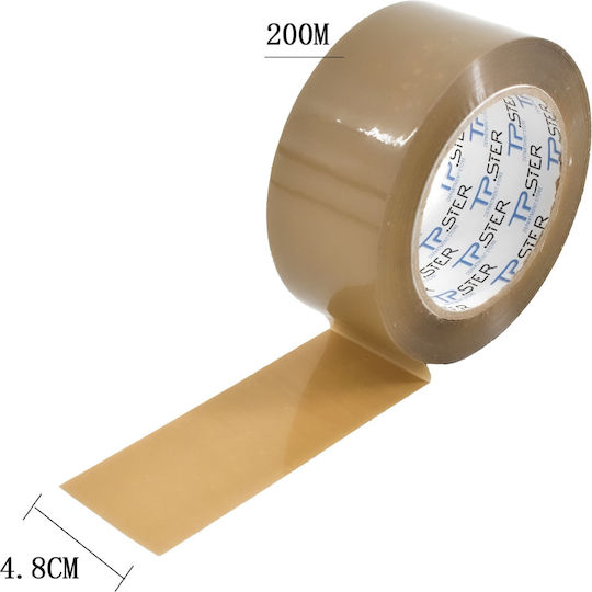 Tpster Ταινία Συσκευασίας Αθόρυβη 48mm x 200m σε Καφέ Χρώμα