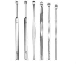Set 6 Instrumente Ingrijire Curatare Urechi Igiena Dermatologica Otel Gri Original Oferte