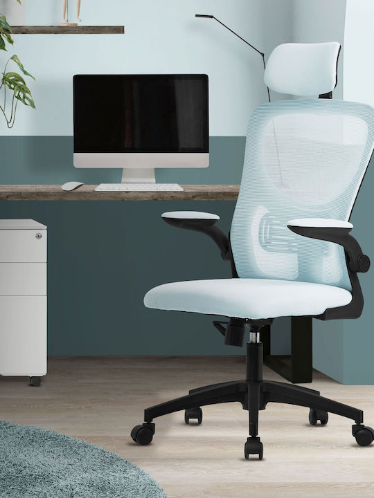 Office Chair with Adjustable Arms Blue ML-Design