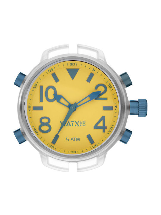 WATX & CO Γυναικείο Ρολόι 49mm Μπαταρίας με Καουτσούκ Λουράκι