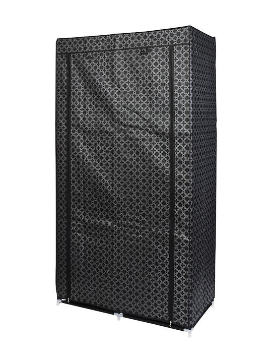 Saska Garden Текстилни гардероби с Цип и Рафтове в Черен Цвят 88x46x170см