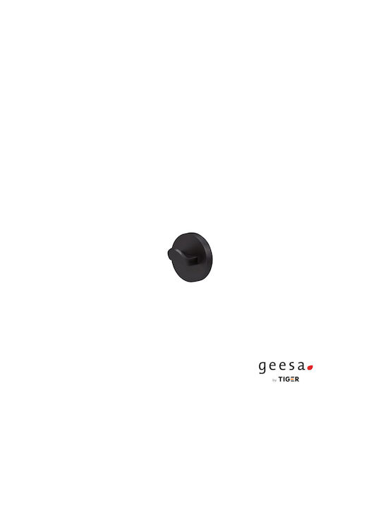 Geesa Single Wall-Mounted Bathroom Hook Black
