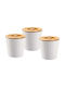 Klausberg Set 3 Pieces Coffee Tea Sugar Jars with Lid Stainless Steel White 13.5x13.5x14.5cm