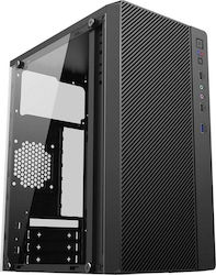 1stCOOL Step 4 Gaming Micro Tower Computer Case with Window Panel Black