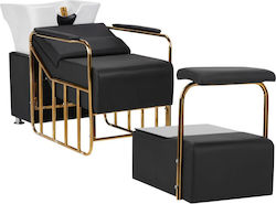 Gabbiano Stationärer Friseurs Waschbecken mit Goldener Hautstuhl M83xB83xH83cm