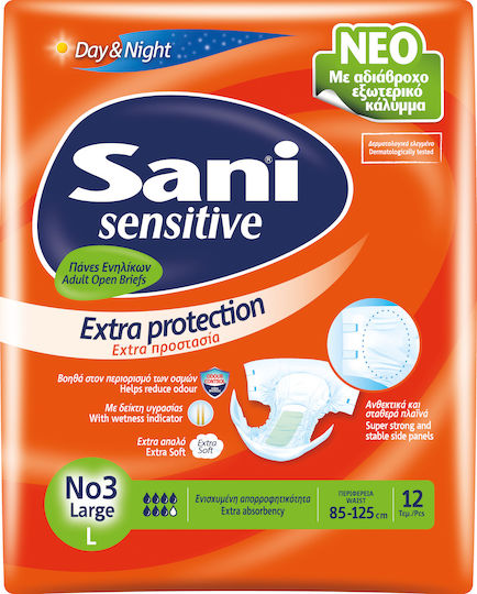 Sani Sensitive Extra Protection Scutece pentru incontinență Mare 4x12buc