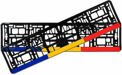 Rame Plăcuță de Înmatriculare Auto Plastice Negru 2buc