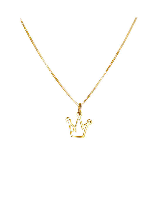 Kritsimis Kinderhalskette Krone aus Gold mit Seil 9K 32PK4998-880
