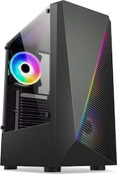 1stCOOL Shark 2 Jocuri Middle Tower Cutie de calculator cu iluminare RGB Negru