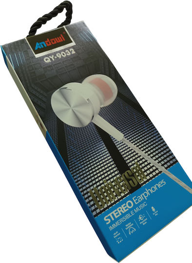 Andowl Qυ9032 In-ear Handsfree Ακουστικά με Βύσμα 3.5mm Λευκό