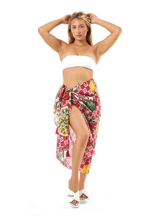 Verde Fuchsia Damen Pareo