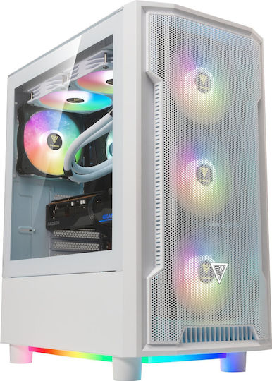 Gamdias Athena M6 Lite WH Gaming Midi-Turm Computergehäuse mit RGB-Beleuchtung Weiß