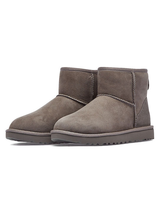 Ugg Australia Classic Mini Ii 1016222 Δερμάτινα Γυναικεία Μποτάκια Smoke Plume