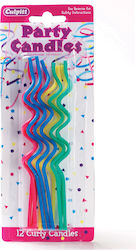 Culpitt Wavy Birthday Candles 13 cm Multicolored 12 Pieces 005.03.100
