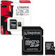 Kingston microSDHC 128GB Class 10 U1 with Adapter