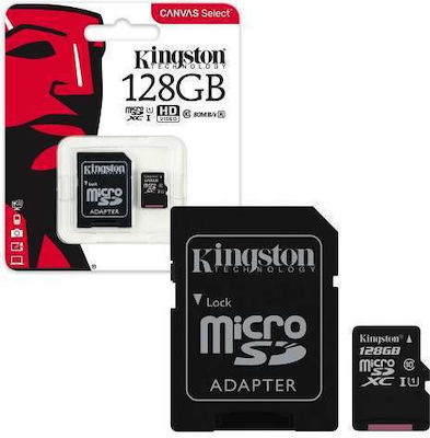 Kingston microSDHC 128GB Clasa 10 U1 cu adaptor