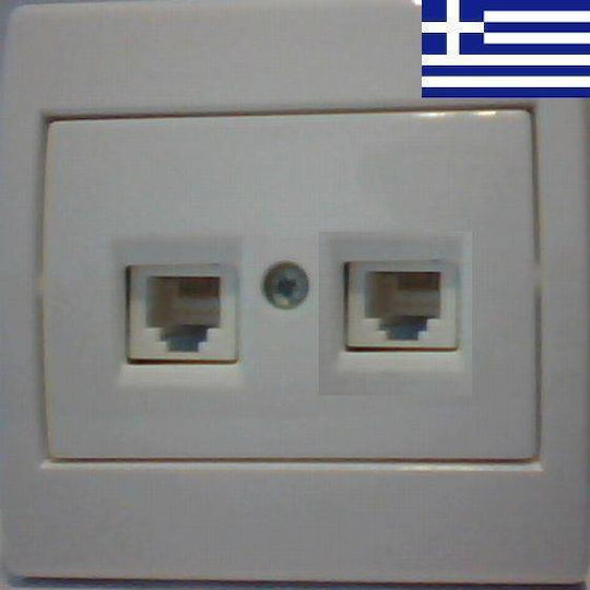 Bassiakos Status Dublu Prize de Rețea RJ45 cu Cadru Tip Cat6 în Culoare Albă 5104