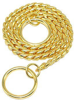 KLIN Hundeleine/Führleine Kette in Gold Farbe 0.6m