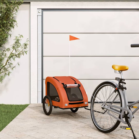 vidaXL Dog Carrying Orange Bicycle Trailer for 45kg Pets L137xW72xH68cm