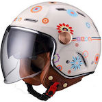 Beon B-122 Cream Flower Motorradhelm Jet