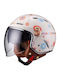 Beon B-122 Cream Flower Motorradhelm Jet ECE 22.06 mit Sunvisor