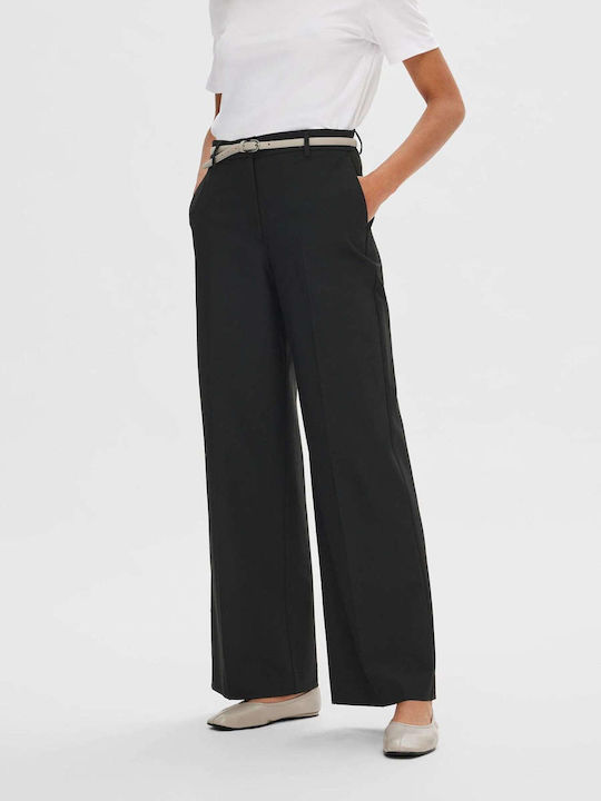 Selected Women's Fabric Trousers Black