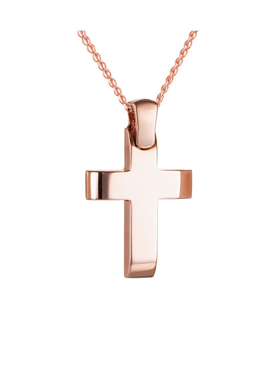 Kritsimis Women's Rose Gold Plated Cross with Chain