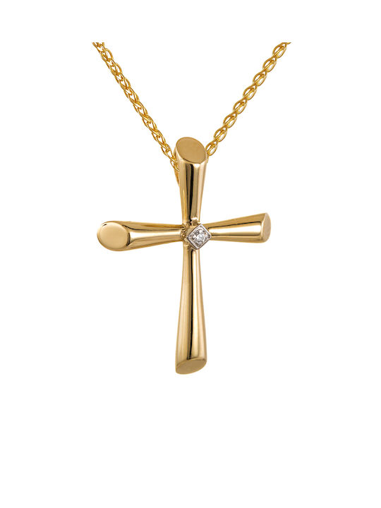 Kritsimis Damen Gold Kreuz 14K mit Kette