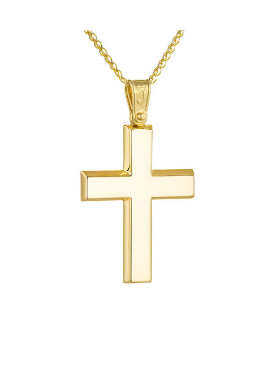 Kritsimis Gold Kreuz 14K mit Kette