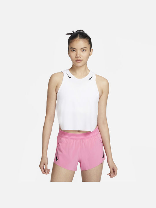 Nike Aeroswift Damen Sportliches Crop Top Dri-Fit White/Black