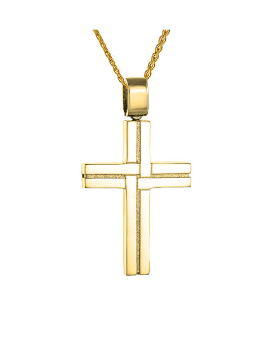 Kritsimis Gold Kreuz 14K mit Kette