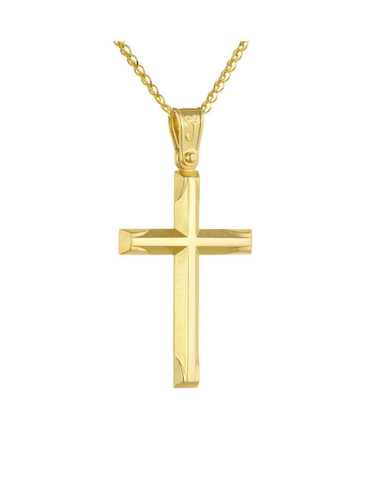 Kritsimis Damen Gold Kreuz 14K mit Kette