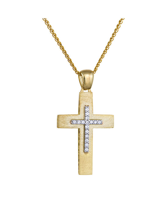 Kritsimis Women's Gold Cross 14K with Chain