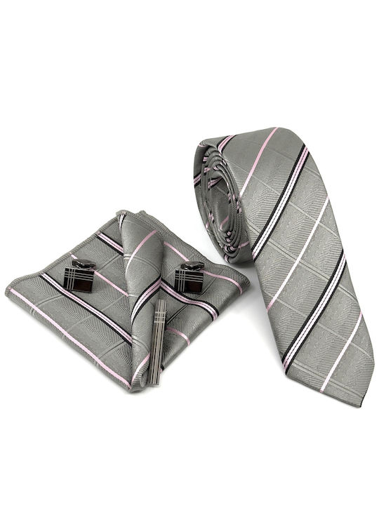 Legend Accessories Set de Cravată pentru Bărbați Tipărit în Culorea Gri
