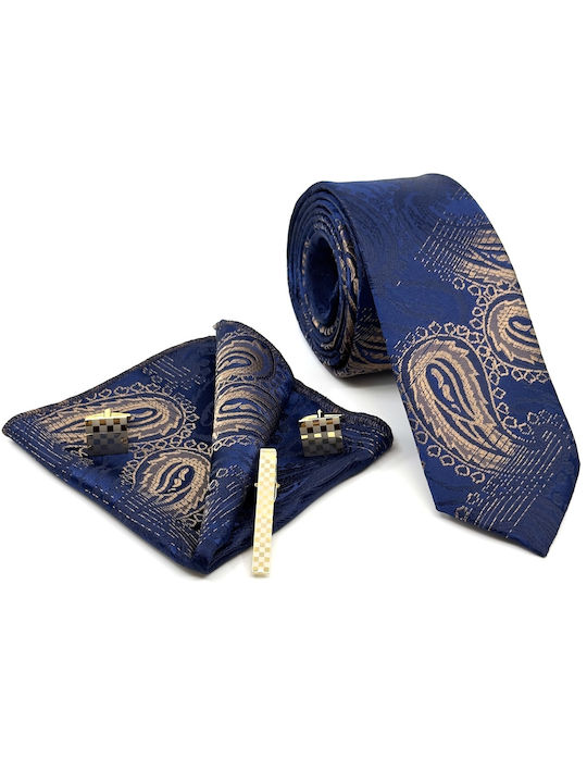 Legend Accessories Men's Tie Set Printed in Blue Color