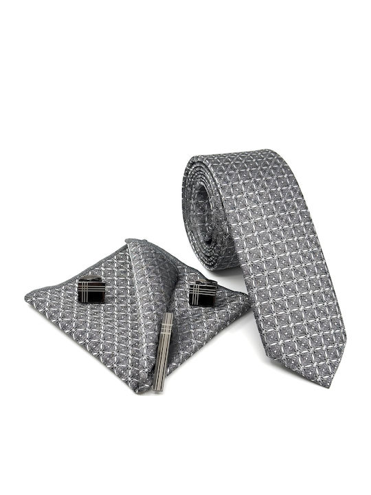 Legend Accessories Σετ Ανδρικής Γραβάτας σε Γκρ...