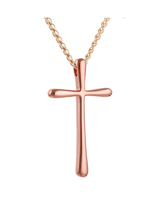 Kritsimis Damen Rosé Vergoldet Kreuz mit Kette