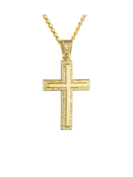 Kritsimis Damen Gold Kreuz 14K mit Kette