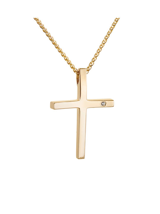 Kritsimis Damen Gold Kreuz 14K mit Kette