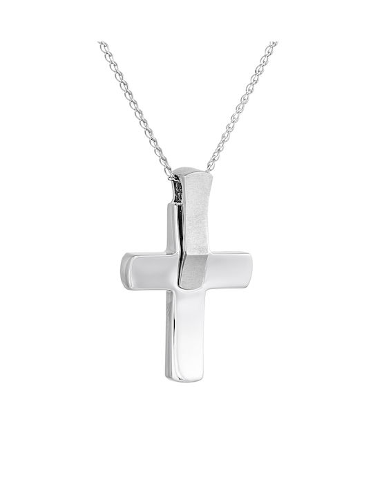 Kritsimis Women's White Gold Cross 14K with Chain