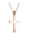 Kritsimis Women's Rose Gold Plated Cross with Chain