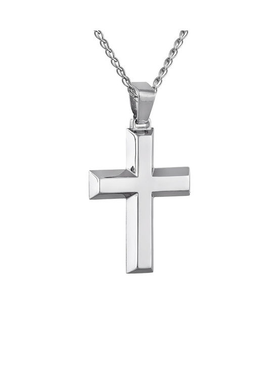 Kritsimis Women's White Gold Cross 14K with Chain