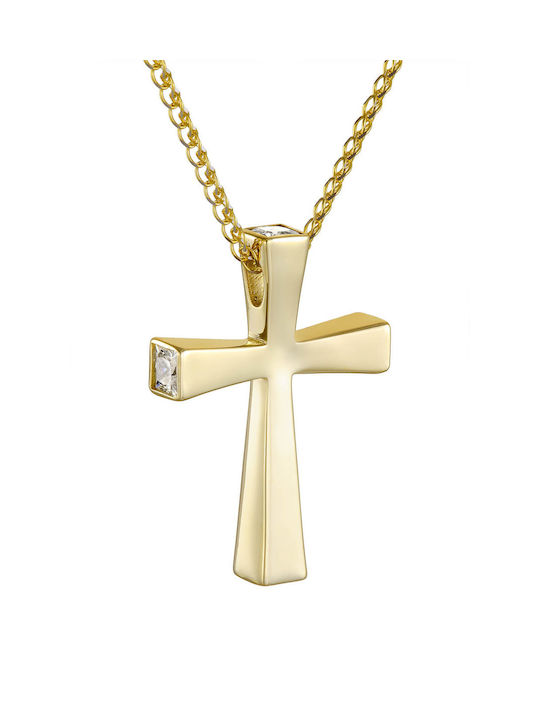 Kritsimis Women's Gold Cross 14K with Chain