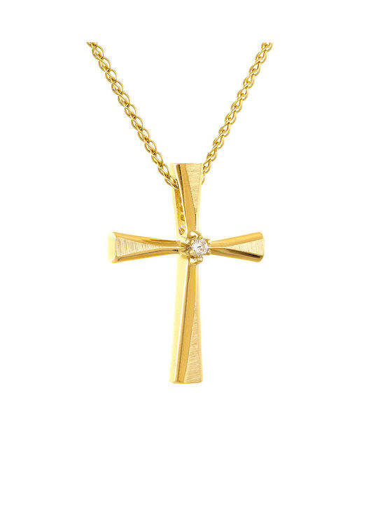 Kritsimis Damen Gold Kreuz 14K mit Kette